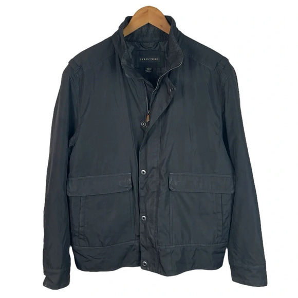 B15 Men’s STRUCTURE Modern Trendy Full Zip Utility Jacket M - Picture 1 of 5